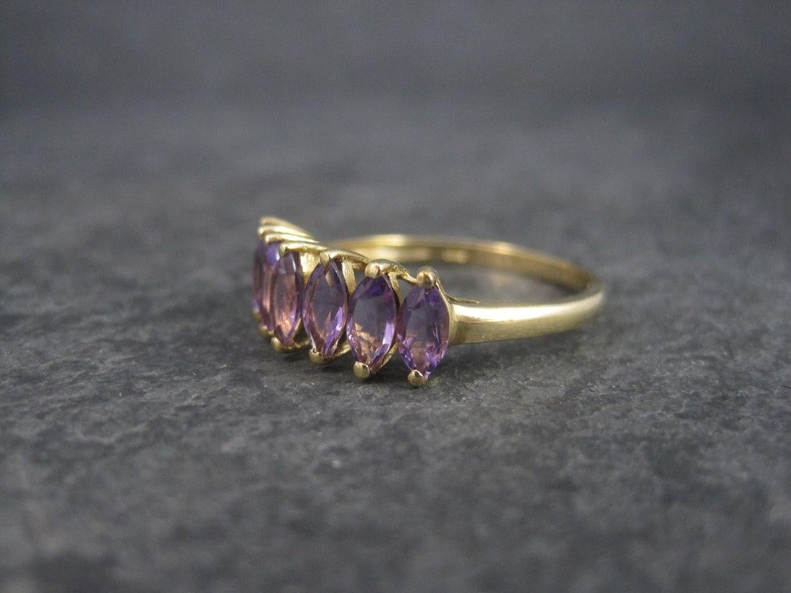 Contemporary 10k Amethyst Ring Yellow Gold Clyde Duneier