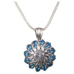 10K Aquamarine Apatite Pendant Necklace Chuck Clemency