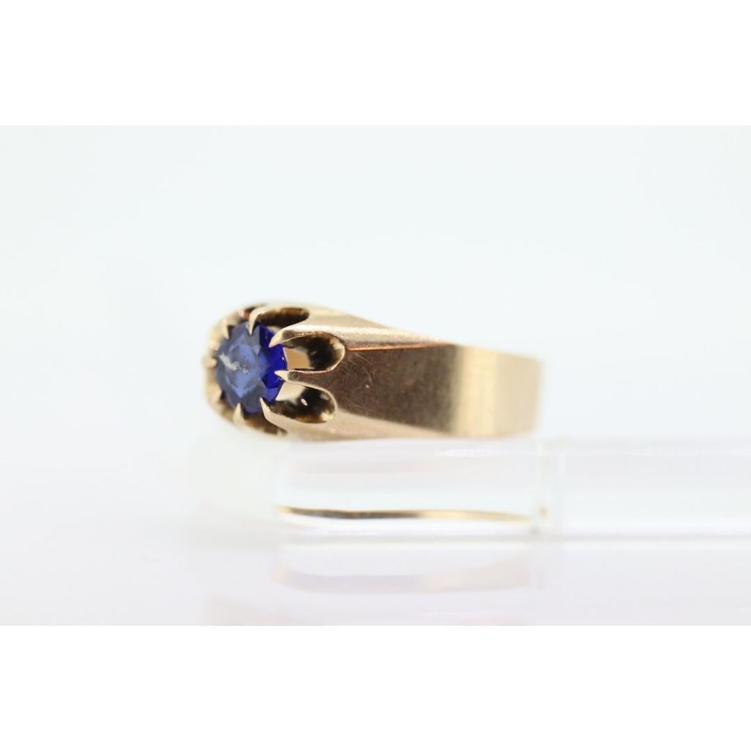 De las mujeres Anillo engaste belcher solitario IOLITA Azul 10k. Belcher victoriano de 10 quilates engastado en garra en venta