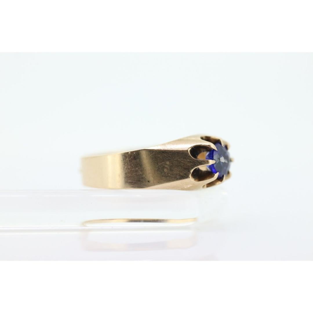 Anillo engaste belcher solitario IOLITA Azul 10k. Belcher victoriano de 10 quilates engastado en garra en venta 3