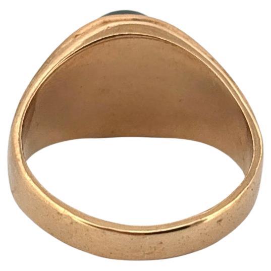 Anello con zaffiro nero e diamante in oro giallo spazzolato 10K in vendita 3