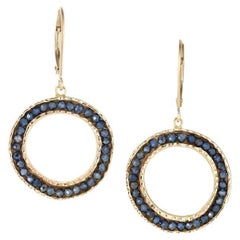 10k Coin Dangle Earrings with Sapphires