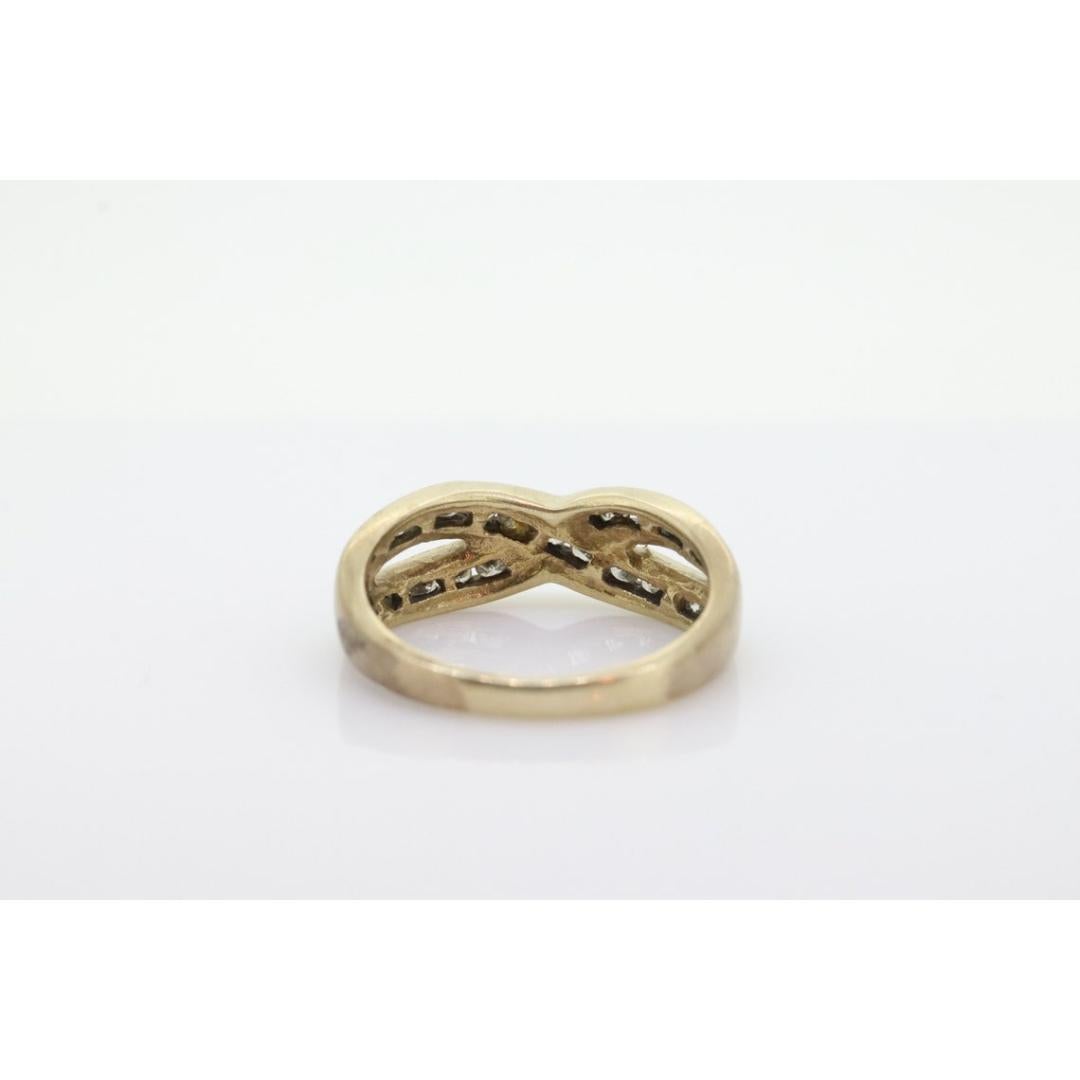 10k Diamond Cross X X X channel band. Diamond X Infinity Ring. Diamond Eternity In Good Condition For Sale In Port Charlotte, FL