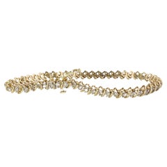 10k Diamant-Tennisarmband. 10k S-link rundes Diamant-Tennisarmband. 2,5 Karat.