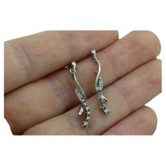 10k Fancy Champagne and White Diamond Graduating Dangle Earrings. Chocolate