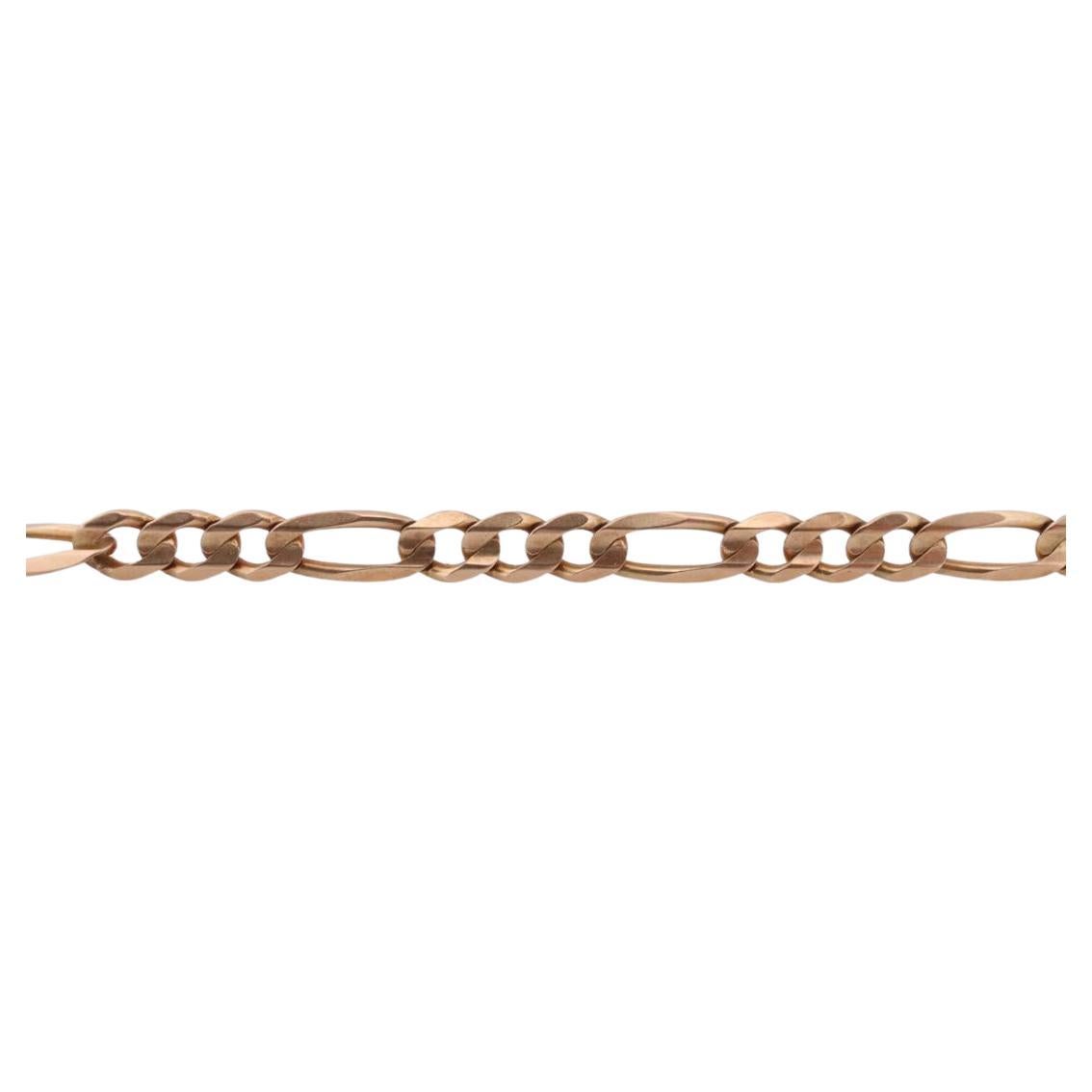 10k Figaro Chain Bracelet. 10k Solid Yellow Gold Figaro Bracelet Italy.