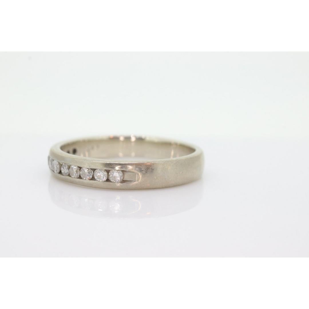 Women's or Men's 10k Genuine Diamond Band. Mens or Womens 10k Comfort Fit Band with channel set For Sale