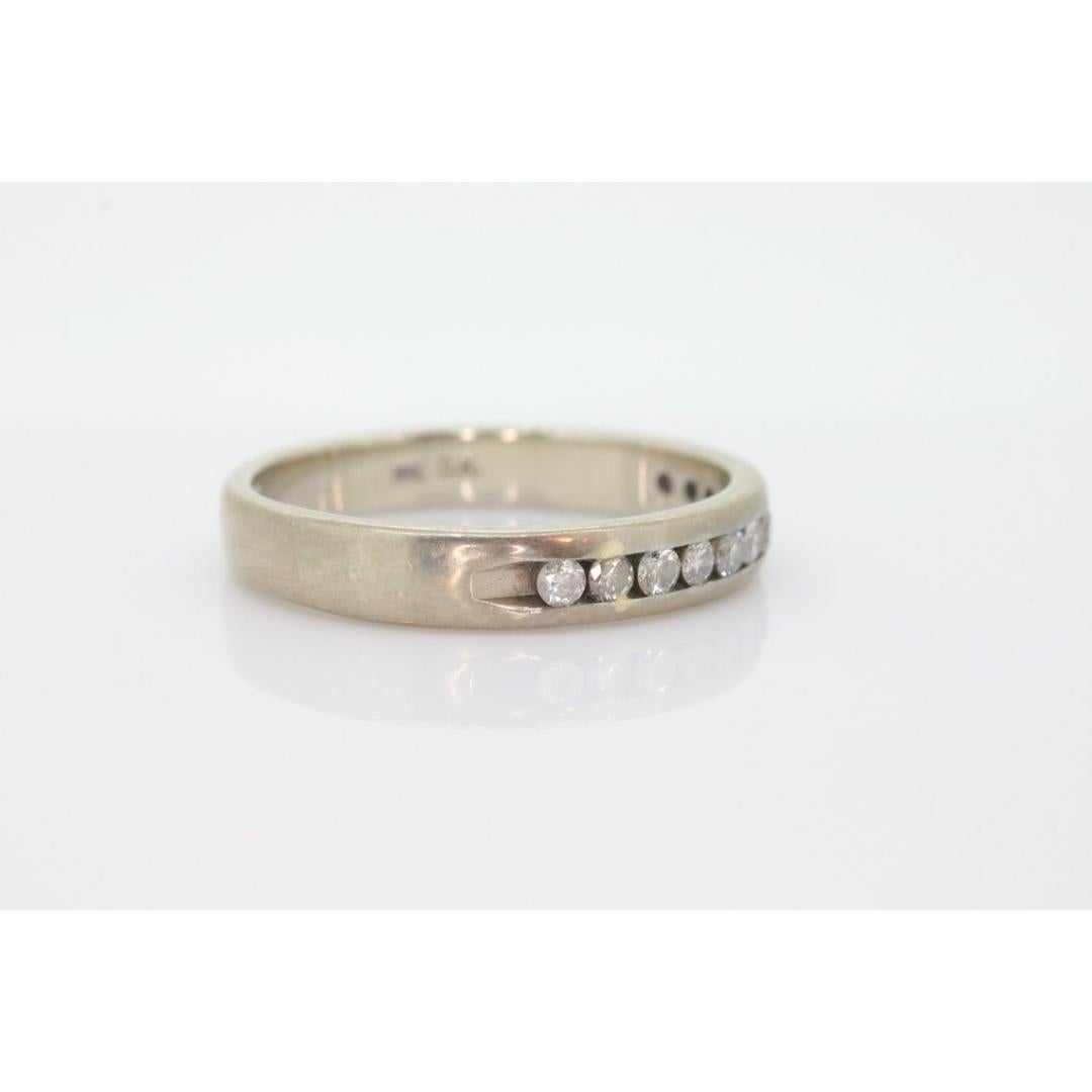 10k Genuine Diamond Band. Mens or Womens 10k Comfort Fit Band with channel set For Sale 4