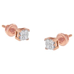 10K Gold 1/4 cttw Princess Cut Diamond Stud Earring
