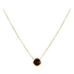 Collar de gemas solitarias de oro de 10k de 5 mm Collar de piedras de nacimiento Opciones de gemas