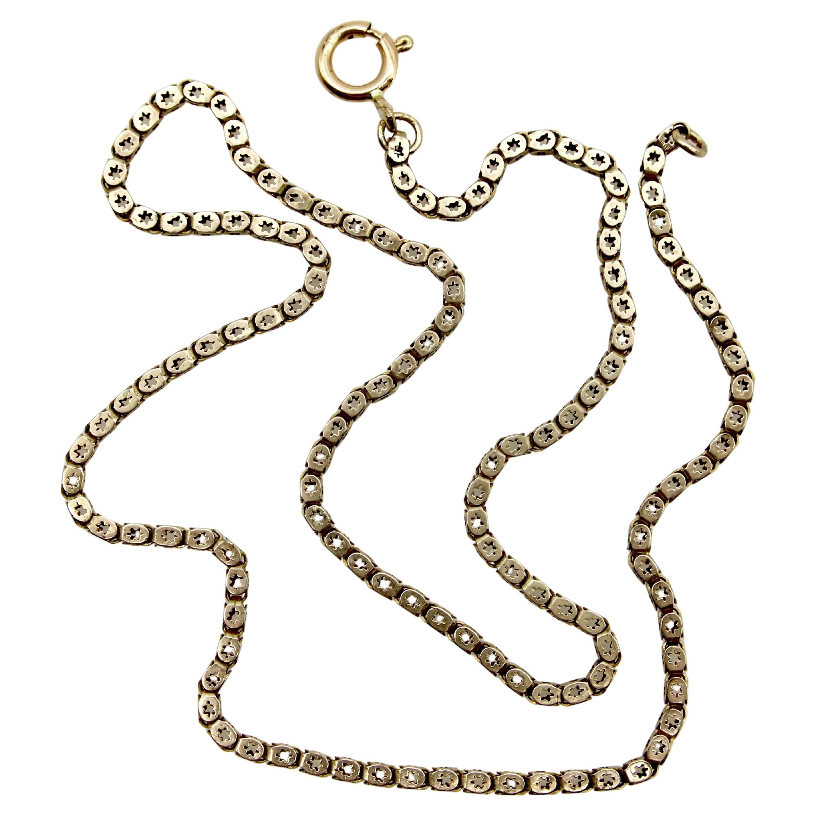 10K Gold Early Victorian Star Link Chain 16.5”