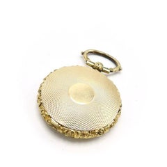 10K Gold Engine-Turned Mourning Locket with Braided Hair