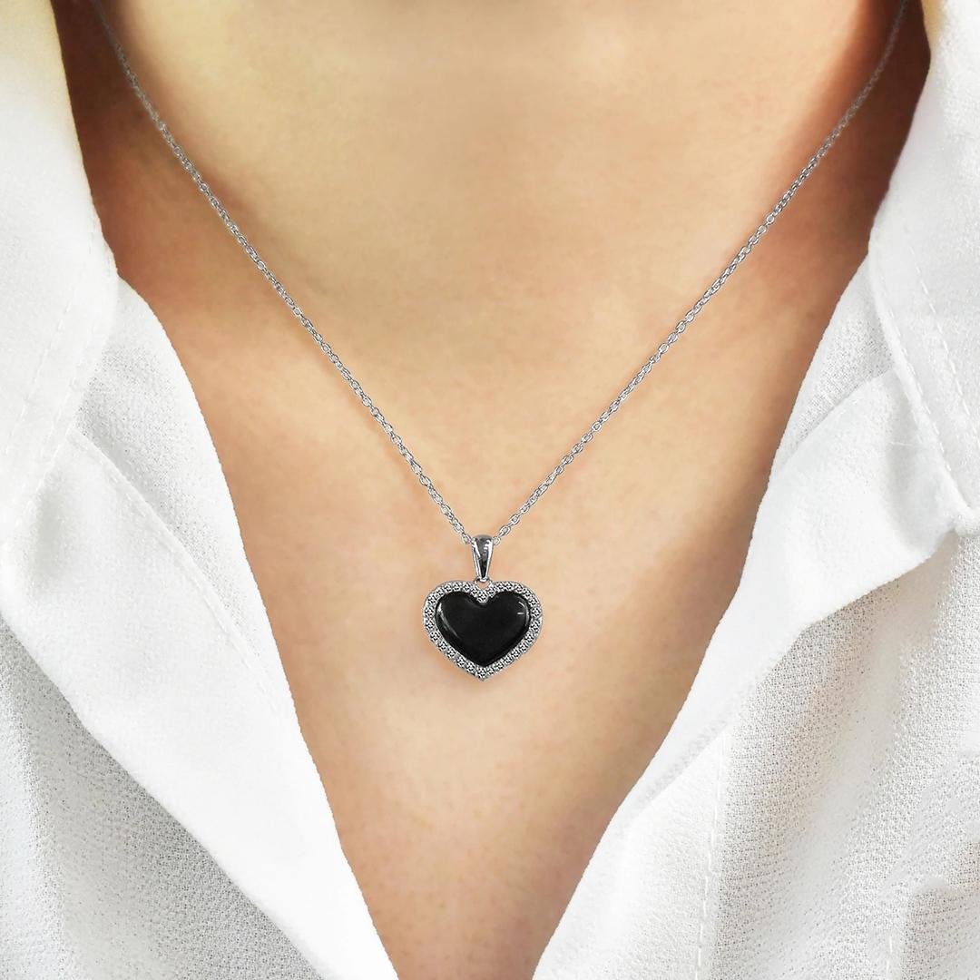 Modern 10k Gold Gemstone Heart Necklace Gemstone Options For Sale