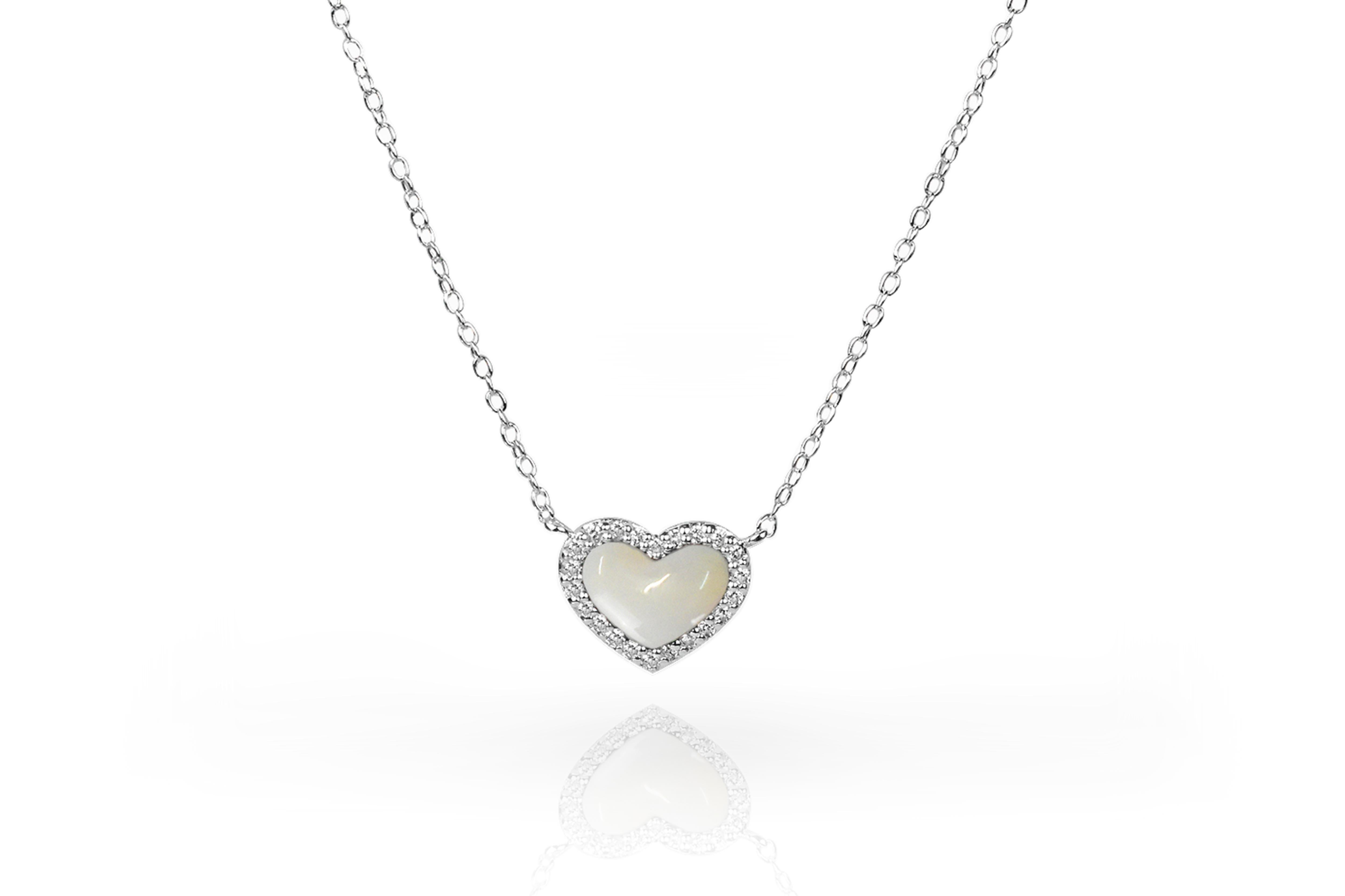 Modern 10k Gold Gemstone Heart Necklace, Gemstone Options For Sale