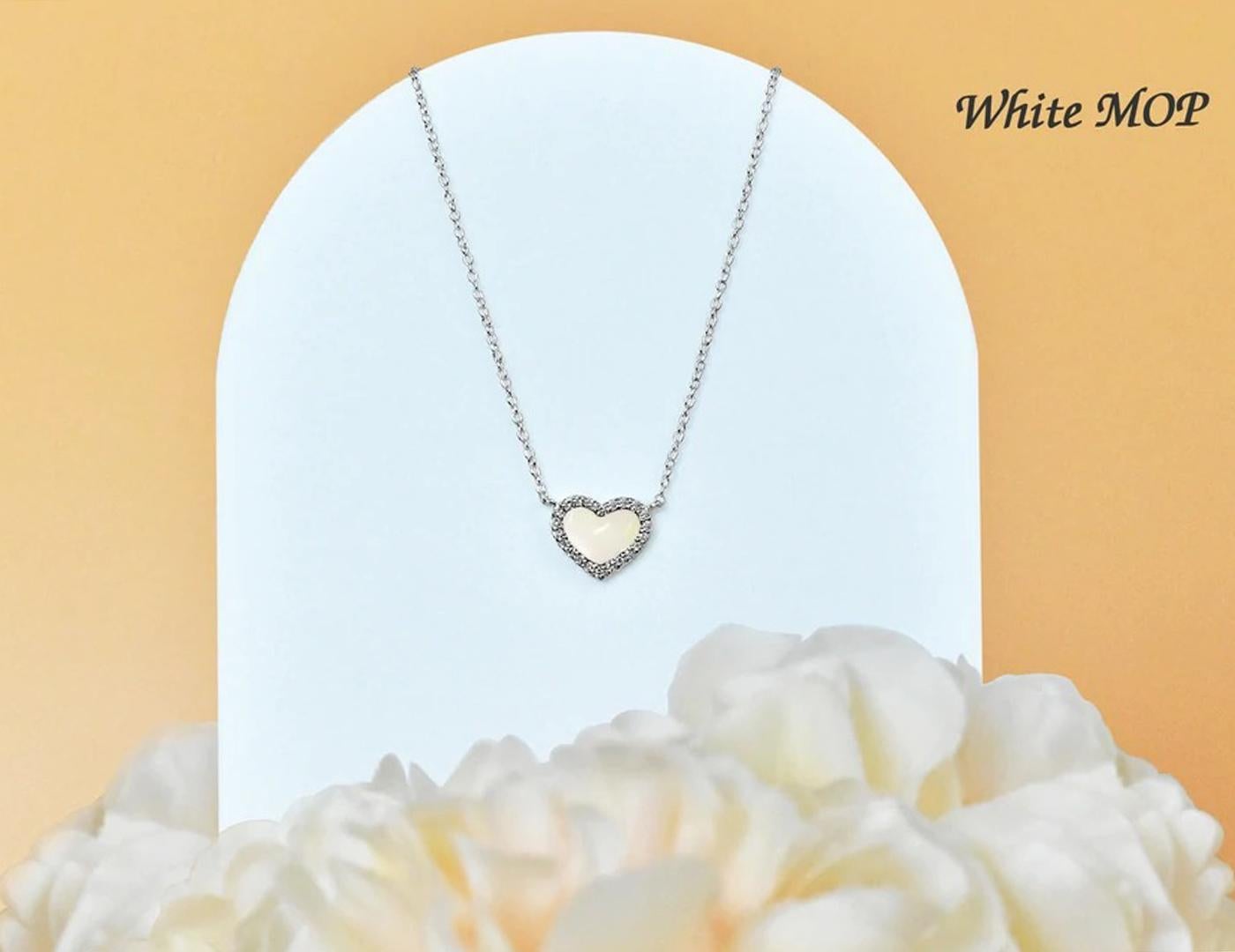 10k Gold Gemstone Heart Necklace, Gemstone Options For Sale 2