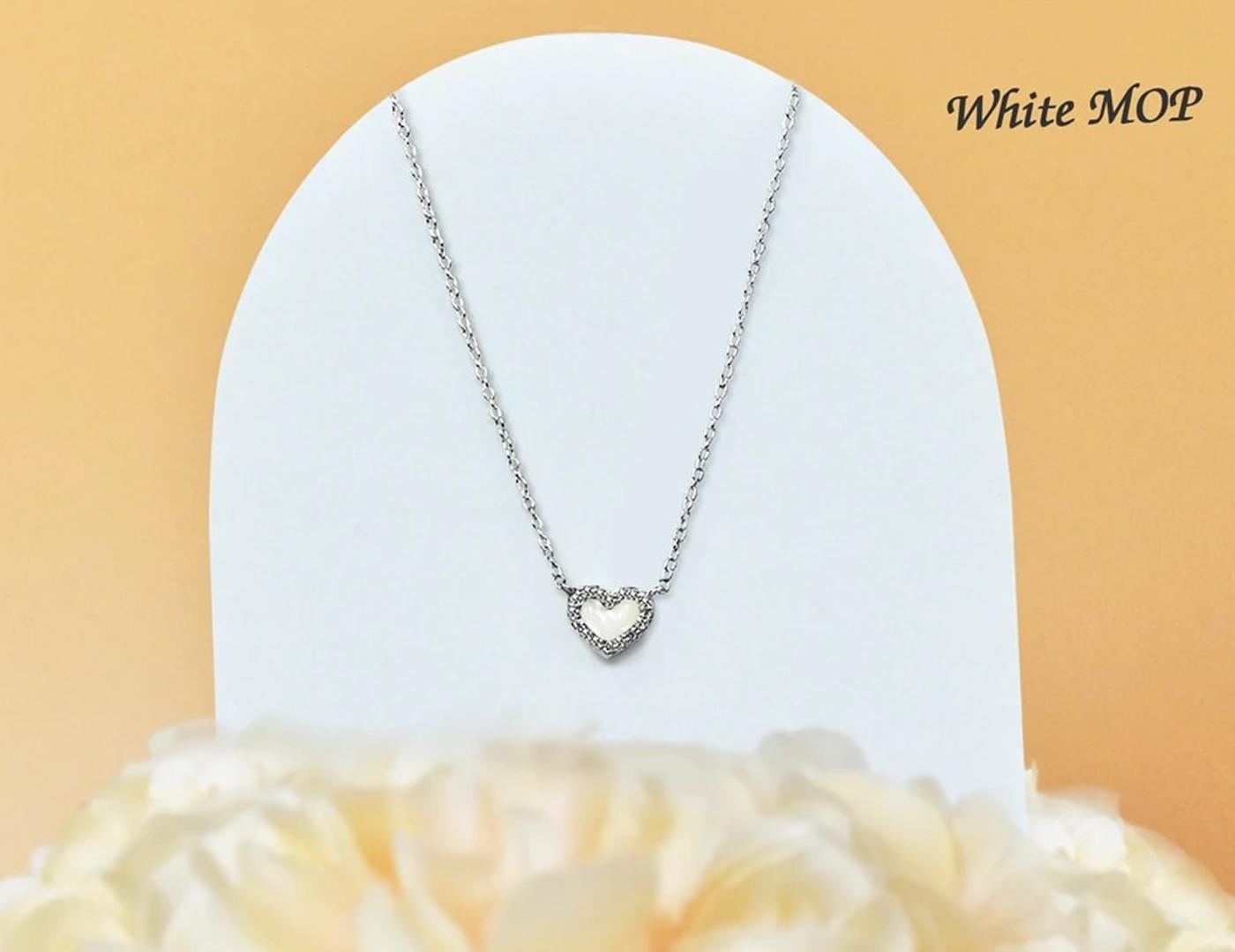 10k Gold Gemstone Heart Necklace, Gemstone Options For Sale 2