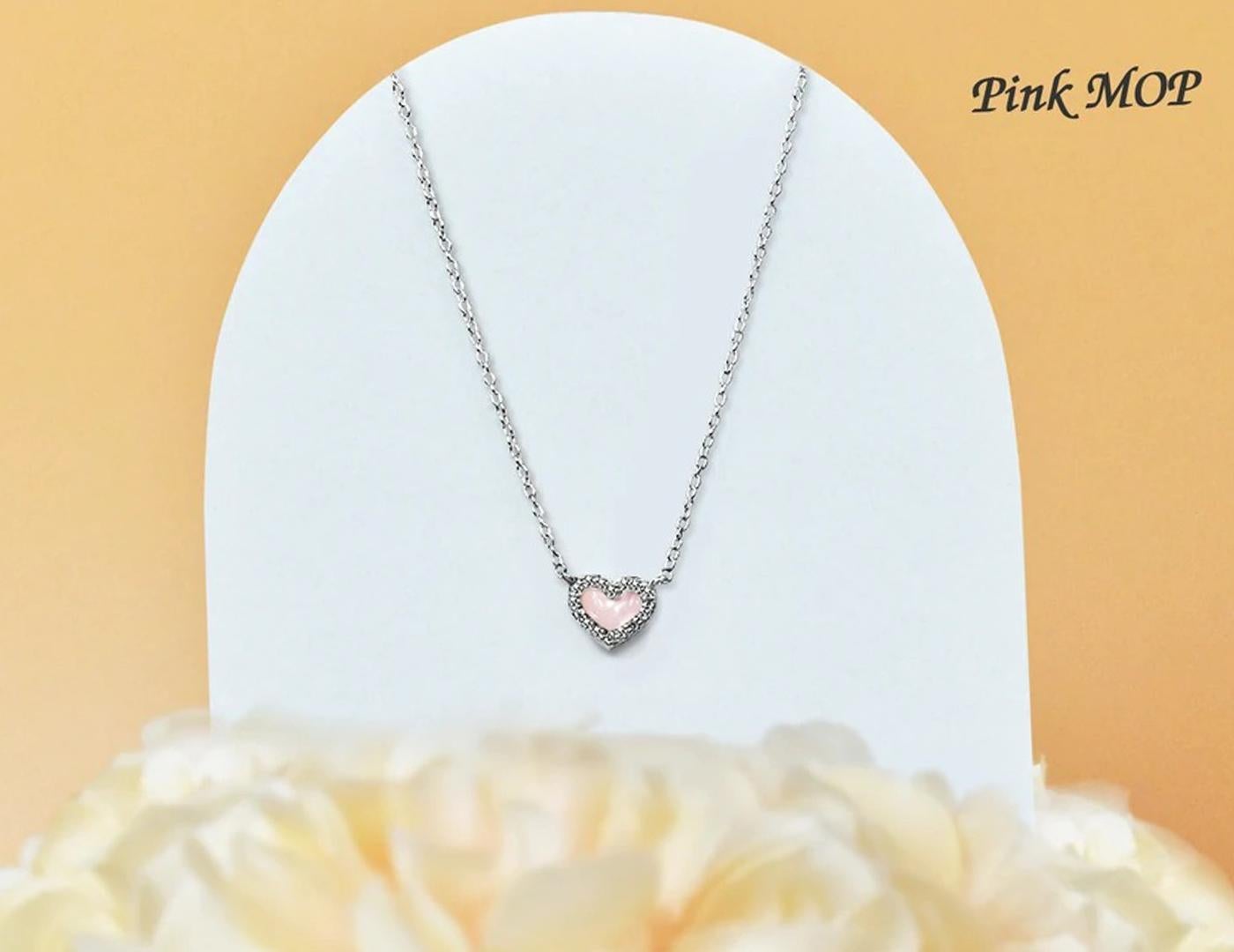 10k Gold Gemstone Heart Necklace, Gemstone Options For Sale 3