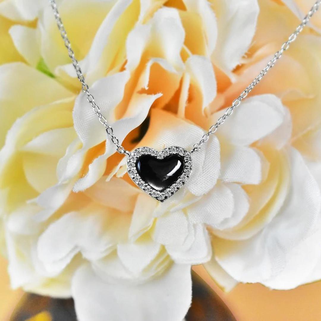 10k Gold Gemstone Heart Necklace, Gemstone Options For Sale 6