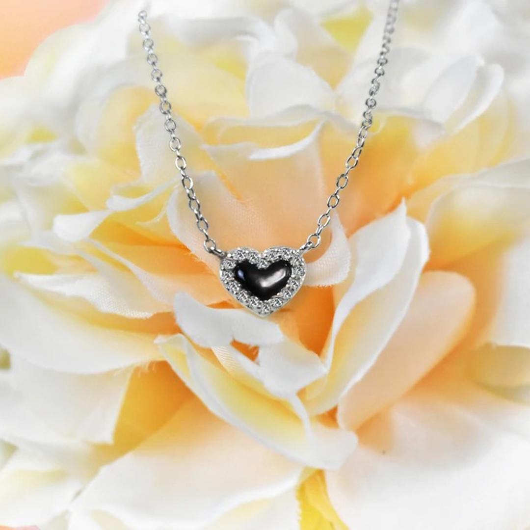 10k Gold Gemstone Heart Necklace, Gemstone Options For Sale 6