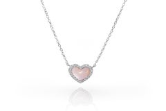 10k Gold Gemstone Heart Necklace, Gemstone Options