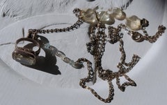 10k Gold Georgian Watch Fob Wax Seal Necklace with Lemon Quartz