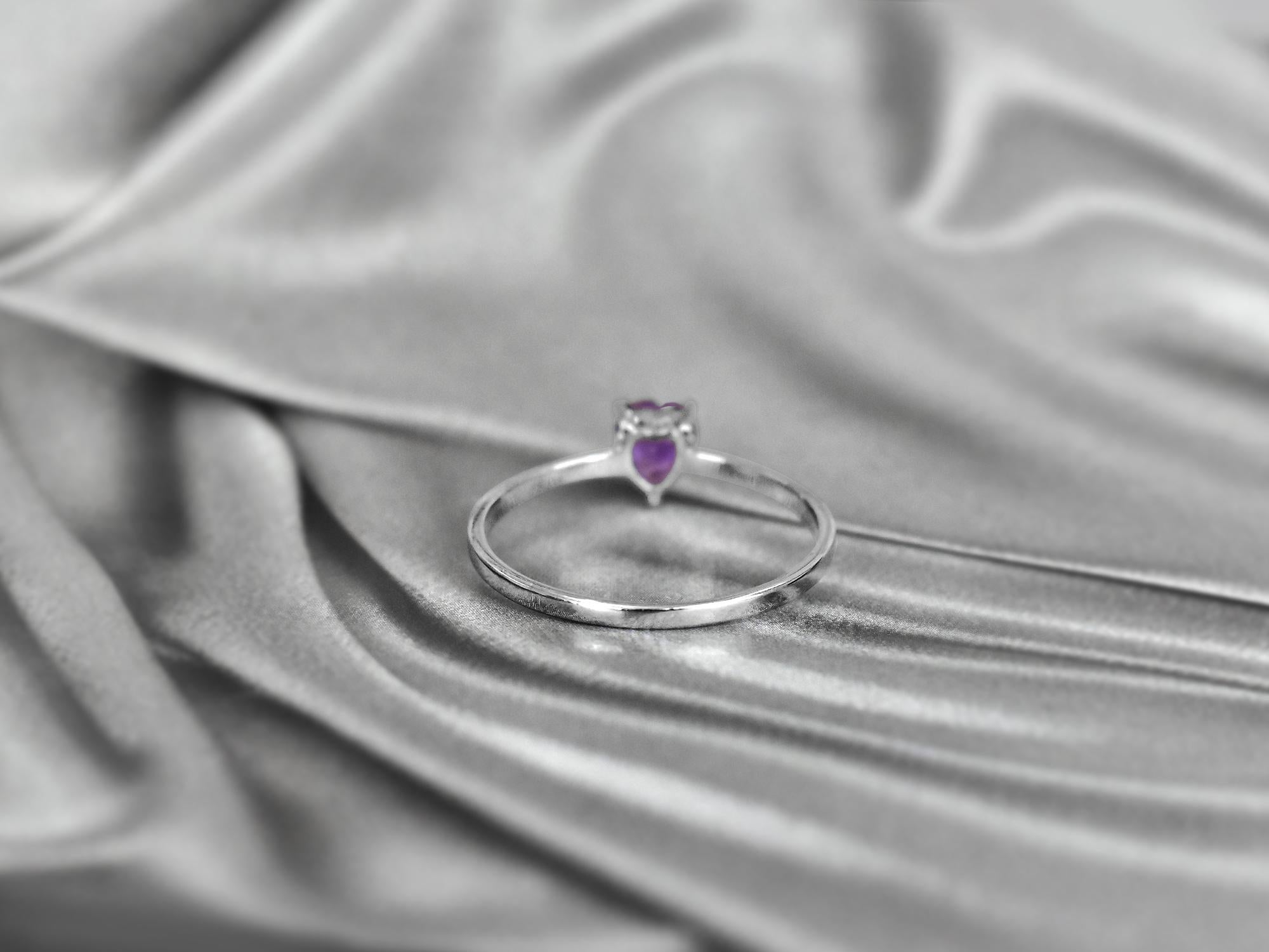 For Sale:  10k Gold Heart Gemstone 5x5 mm Heart Gemstone Ring Gemstone Engagement Ring 11