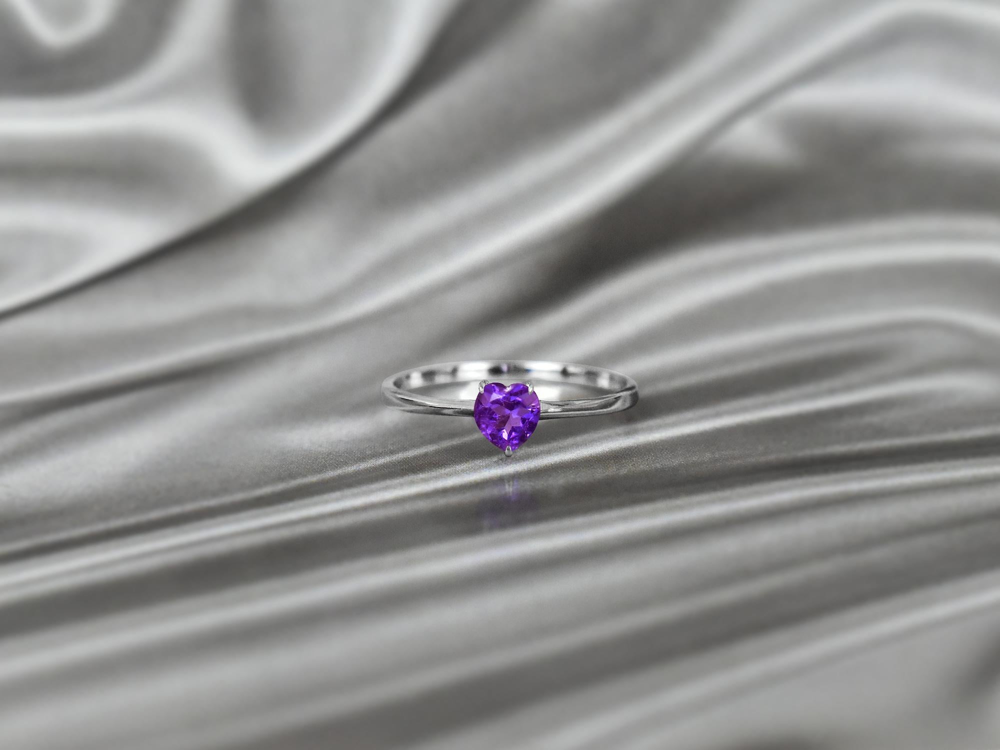 For Sale:  10k Gold Heart Gemstone 5x5 mm Heart Gemstone Ring Gemstone Engagement Ring 4