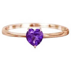 10k Gold Heart Gemstone 5x5 mm Heart Gemstone Ring Gemstone Engagement Ring