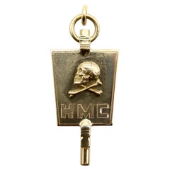 10K Gold Momento Mori Skull Pendant Charm