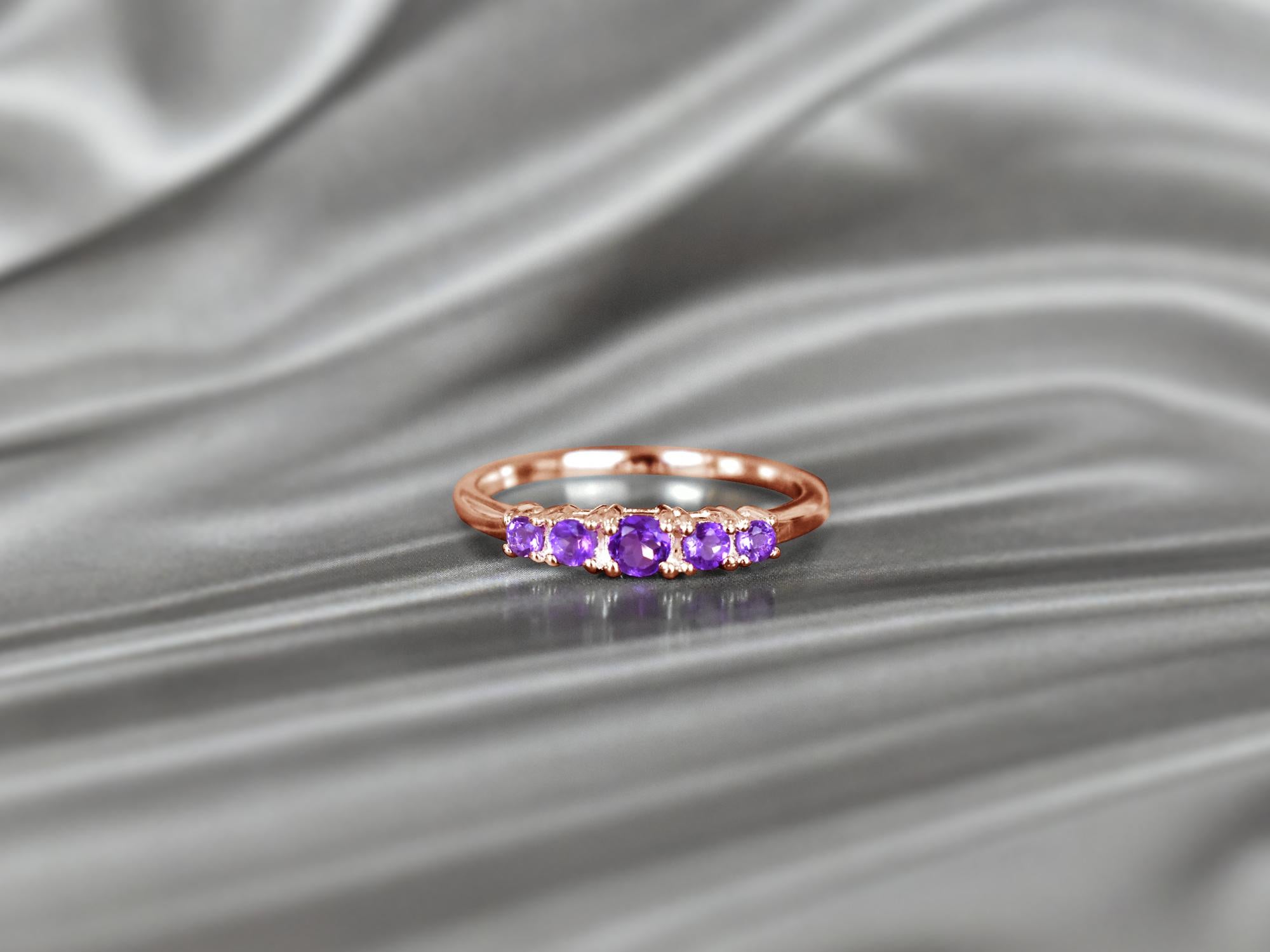For Sale:  10k Gold Multiple Gemstone Ring Birthstone Ring 2