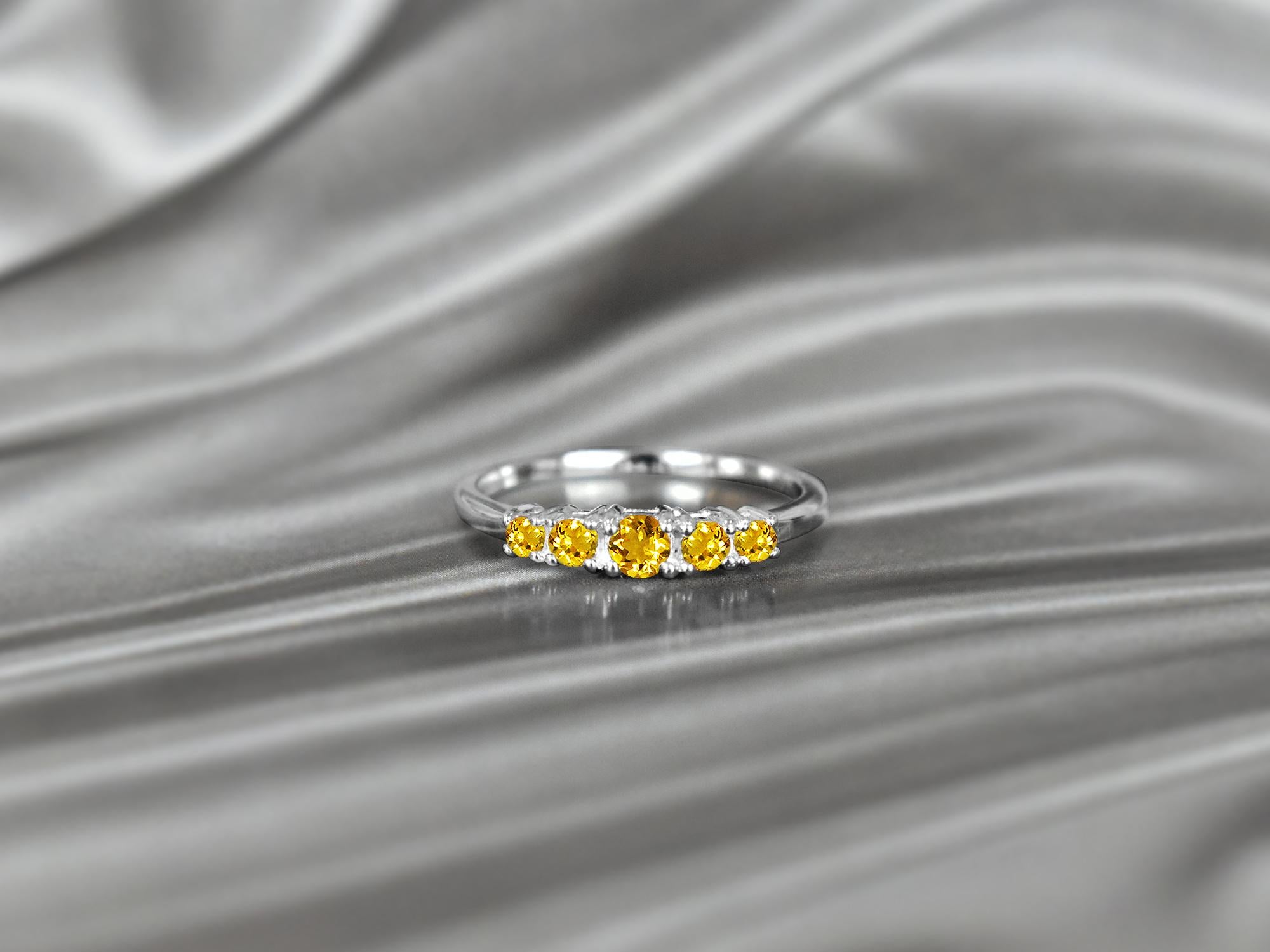 For Sale:  10k Gold Multiple Gemstone Ring Birthstone Ring 7