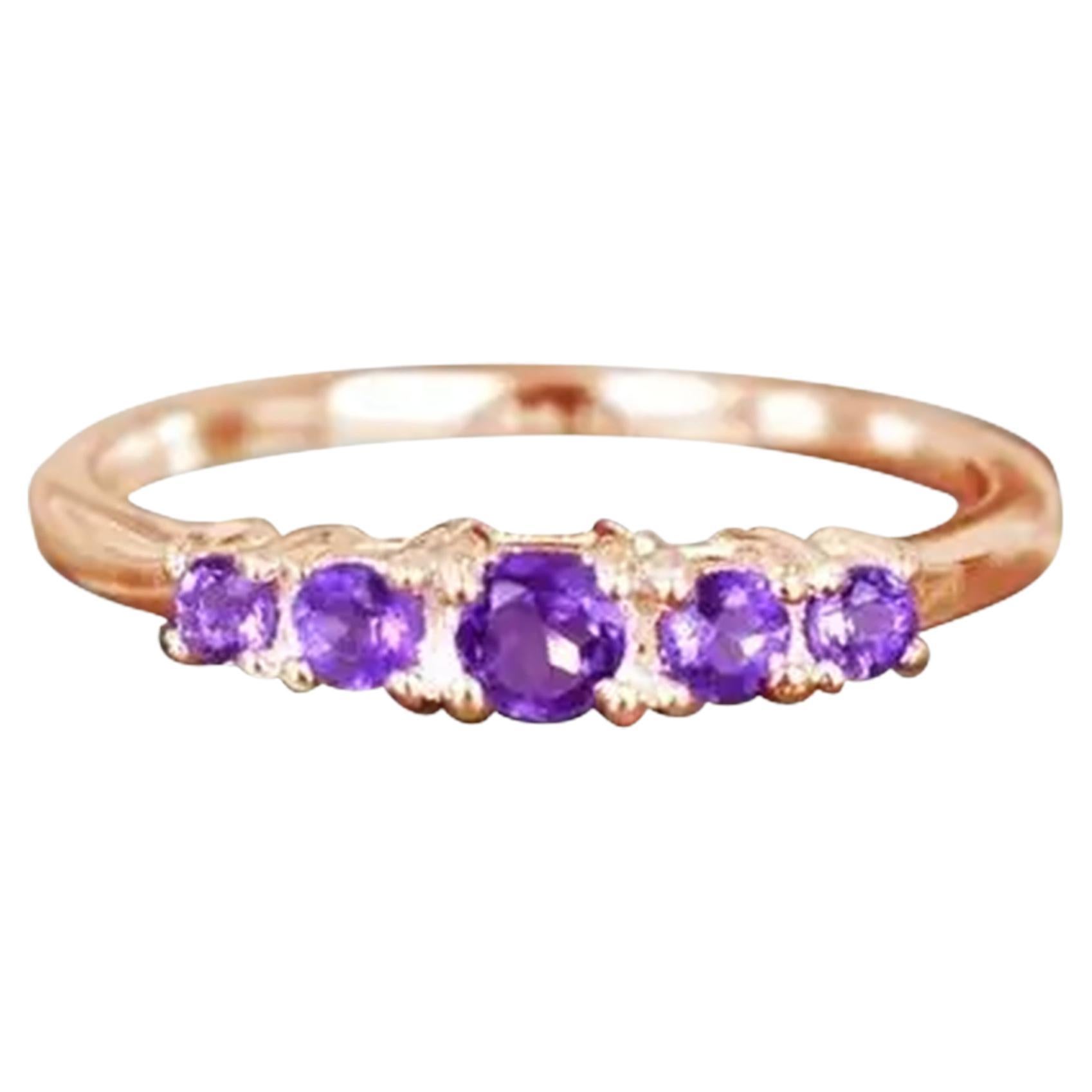 10k Gold Multiple Gemstone Ring Birthstone Ring