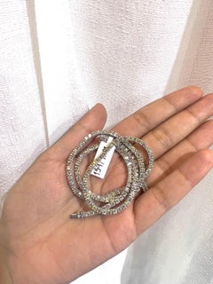 10K Gold Natural 11 Carat Natural Diamond Tennis Necklace