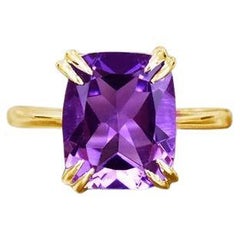 10k Gold Octagon Gemstone Ring Gemstone Engagement Ring