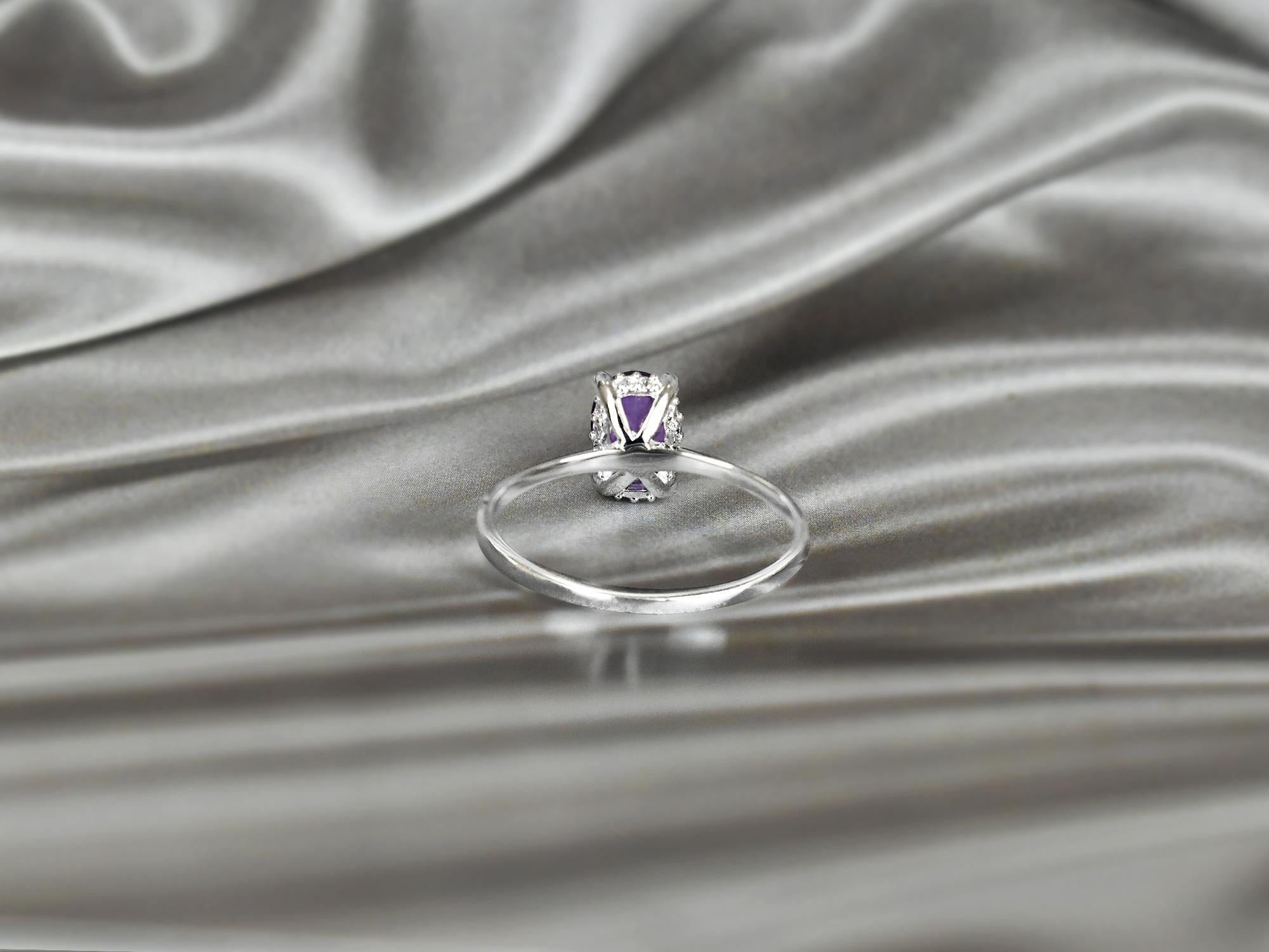 For Sale:  10k Gold Oval Gemstone 8x6 mm Oval Cut Gemstone Ring Gemstone Engagement Ring 11