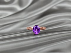 10k Gold Oval Gemstone 9x7 mm Oval Cut Gemstone Ring Gemstone Engagement Ring