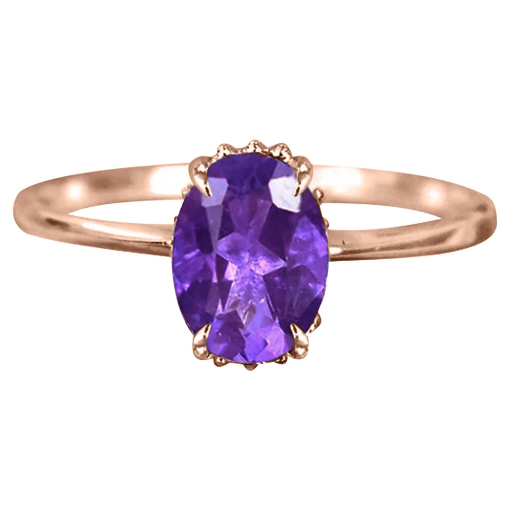 For Sale:  10k Gold Oval Gemstone 8x6 mm Oval Cut Gemstone Ring Gemstone Engagement Ring