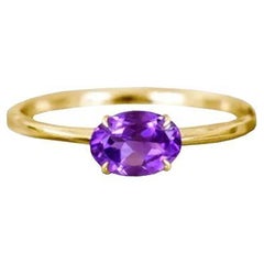 10k Gold Oval Gemstone Ring Gemstone Engagement Ring