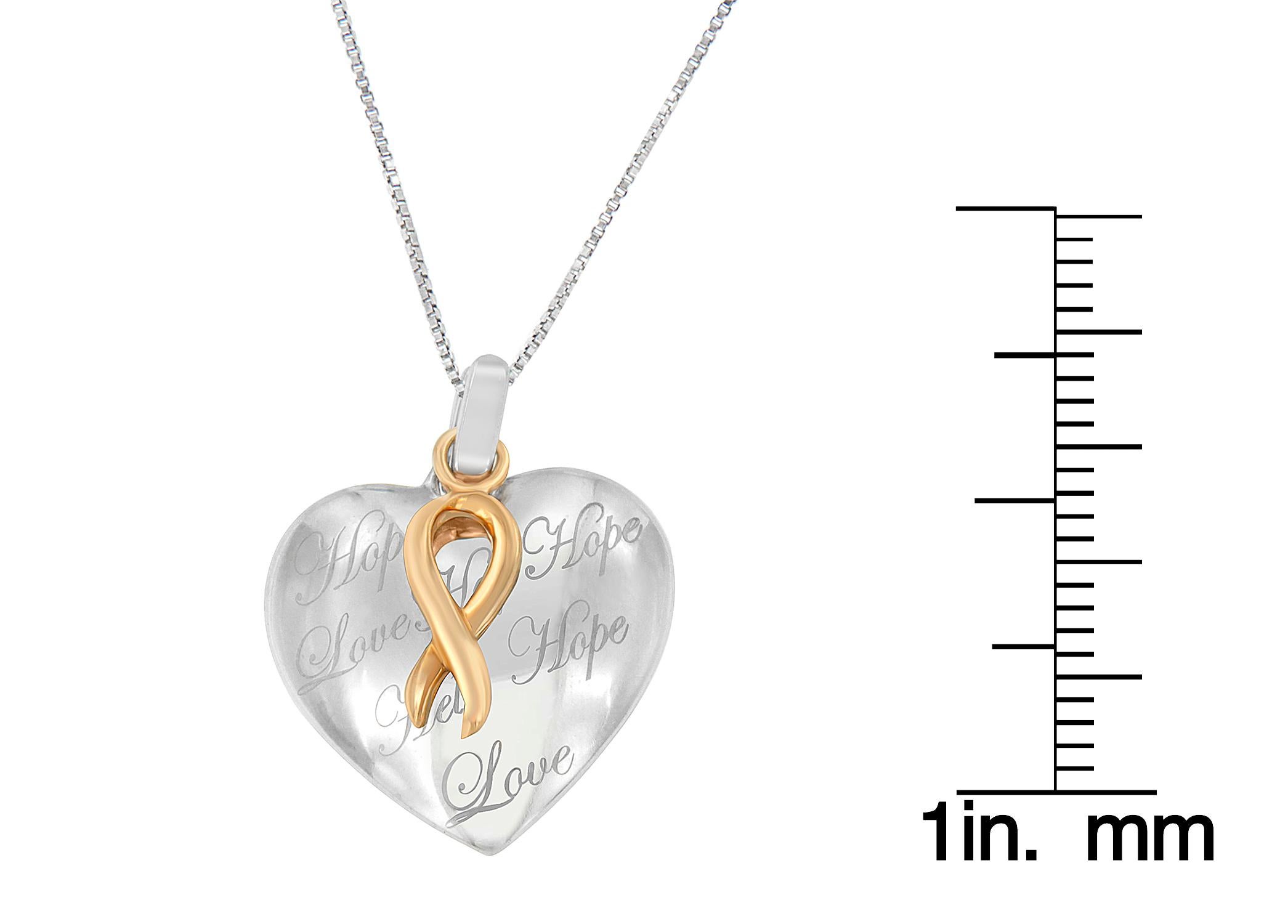Donna Collana con ciondolo a forma di cuore in oro 10k e argento in vendita