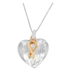 10k Gold over Silver Heart Pendant Necklace