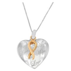 Halskette mit Herzanhänger, 10 Karat Gold über Silber