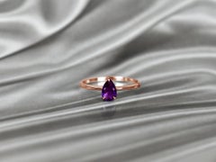10k Gold Pear Gemstone 7x5 mm Pear Gemstone Ring Birthstone Ring Engagement Ring