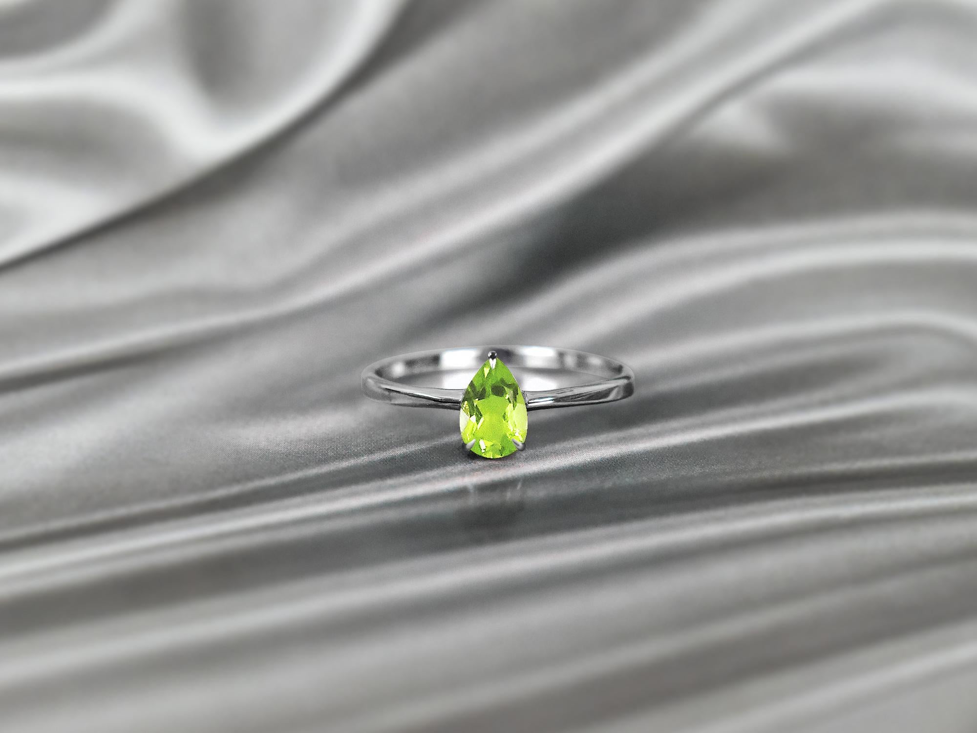 For Sale:  10k Gold Pear Gemstone 7x5 mm Pear Gemstone Ring Birthstone Ring Engagement Ring 9