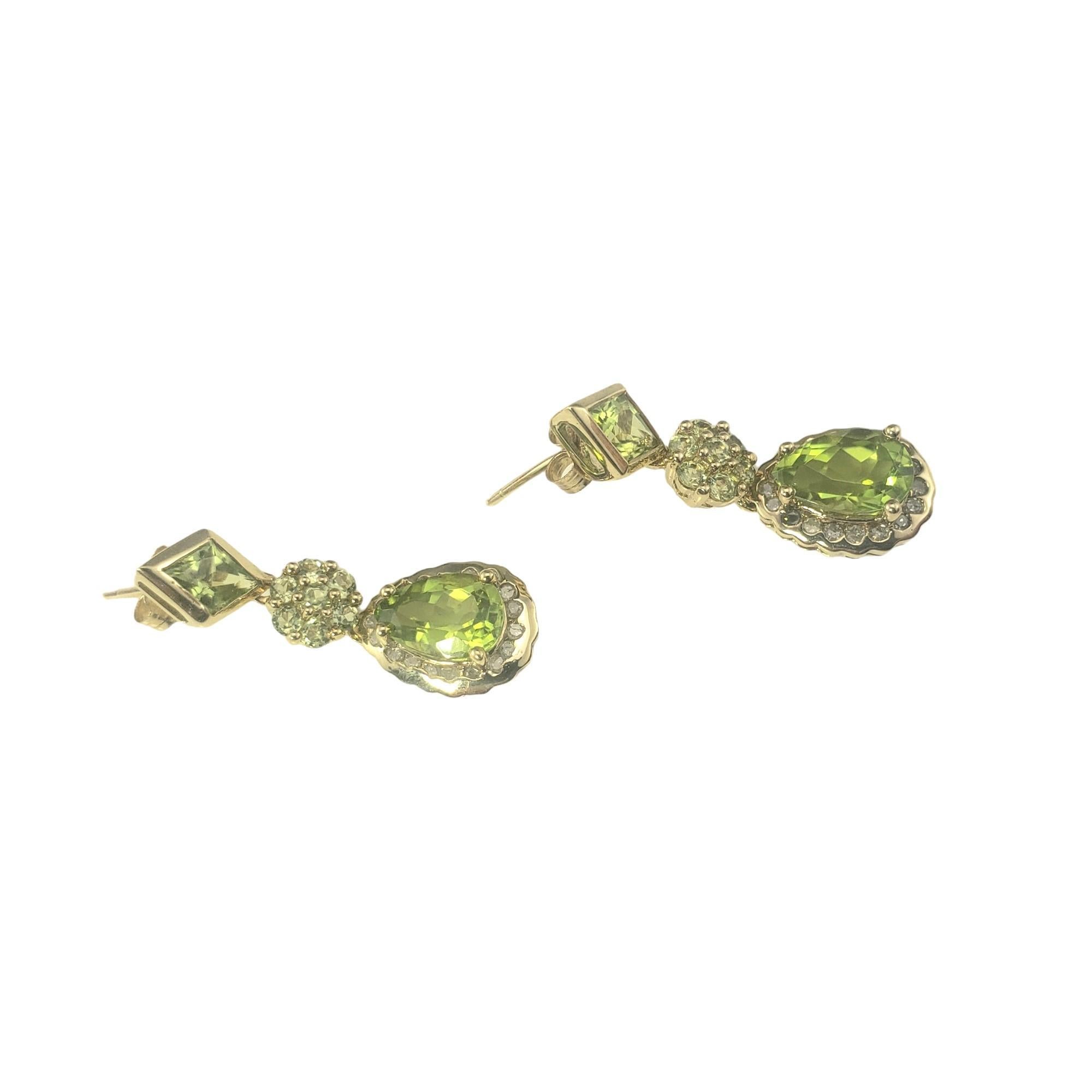 10K Gold Peridot, Diamond, Prasiolite Earrings  #16708 In Good Condition For Sale In Washington Depot, CT