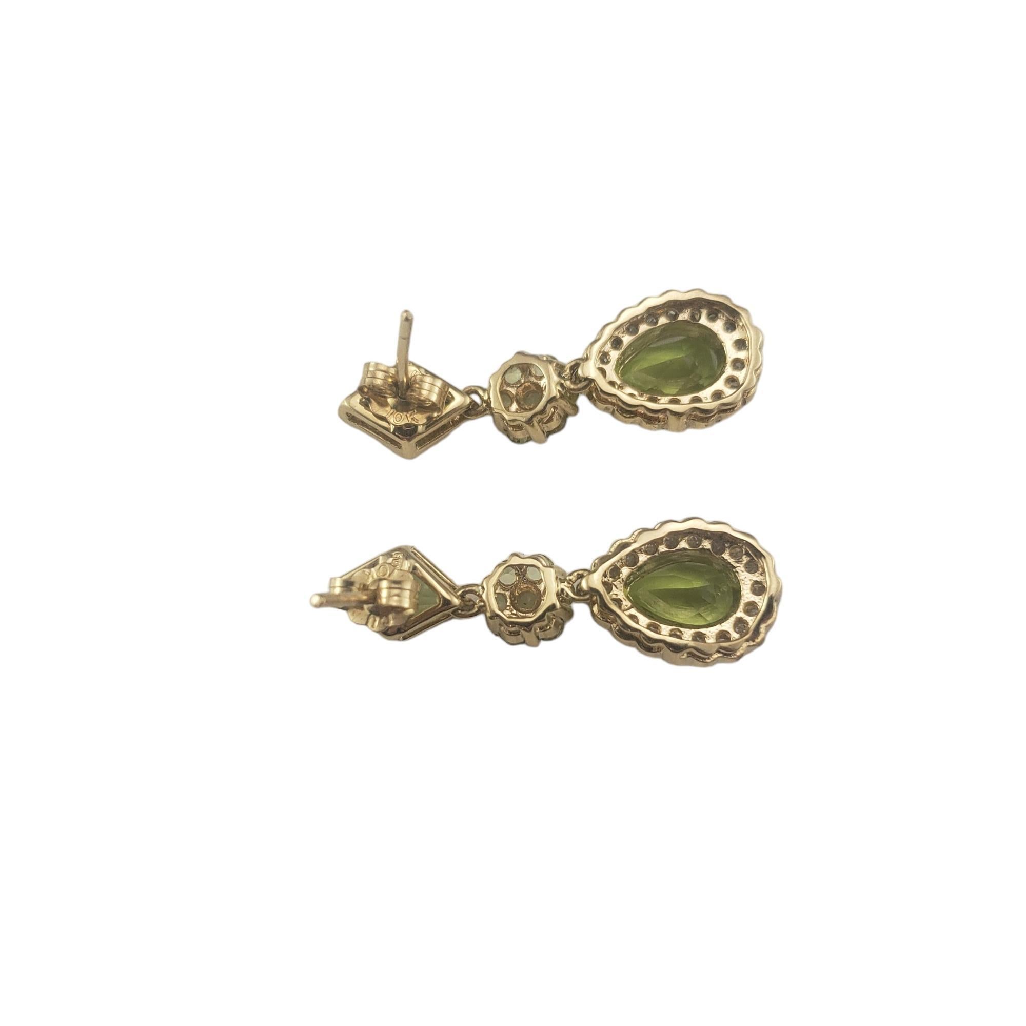 Women's 10K Gold Peridot, Diamond, Prasiolite Earrings  #16708 For Sale