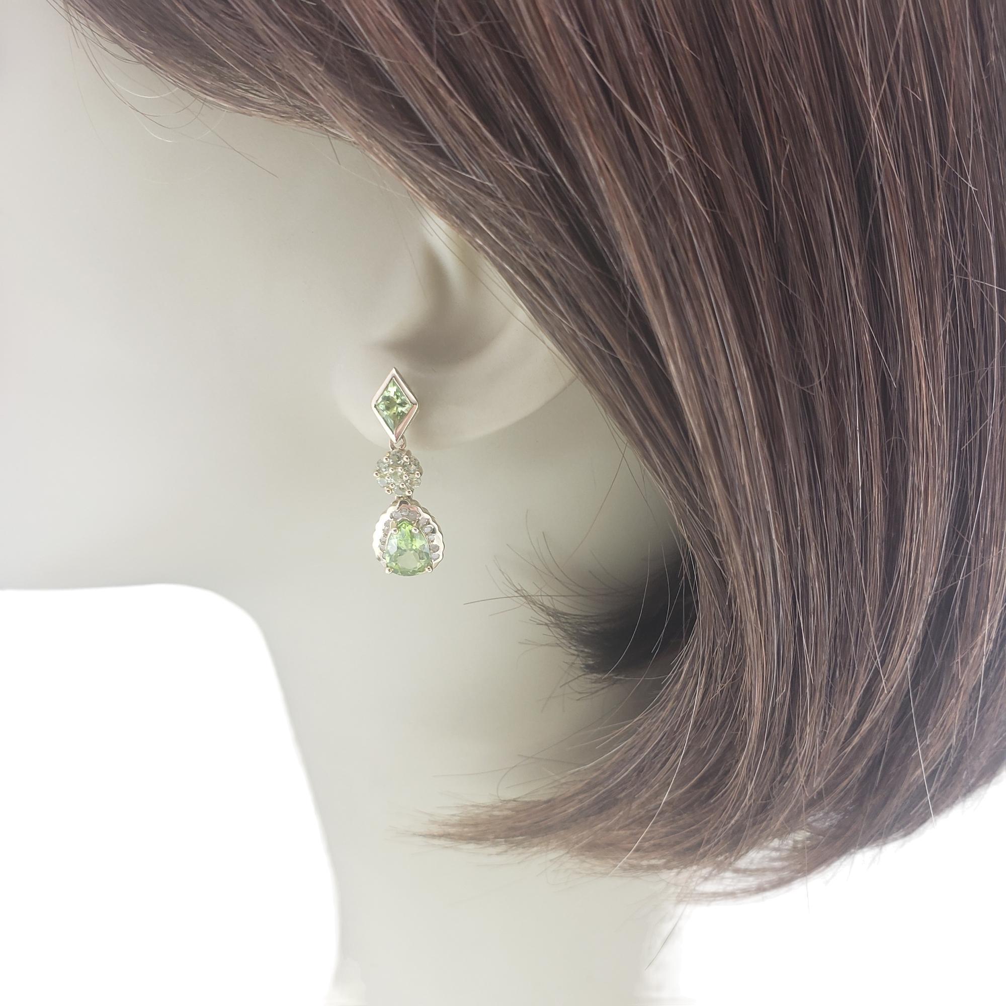 10K Gold Peridot, Diamond, Prasiolite Earrings  #16708 For Sale 3