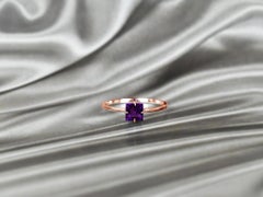 10k Gold Princess Cut 5x5 mm Princess Cut Gemstone Ring Gemstone Engagement Ring