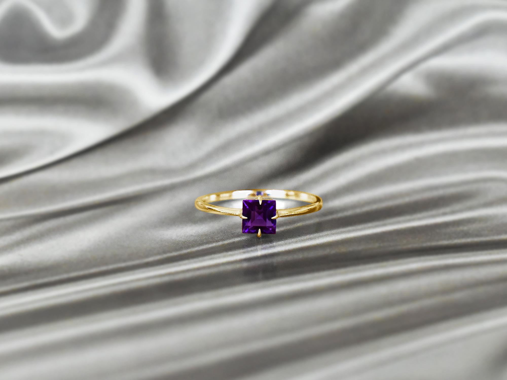 For Sale:  10k Gold Princess Cut 5x5 mm Princess Cut Gemstone Ring Gemstone Engagement Ring 3
