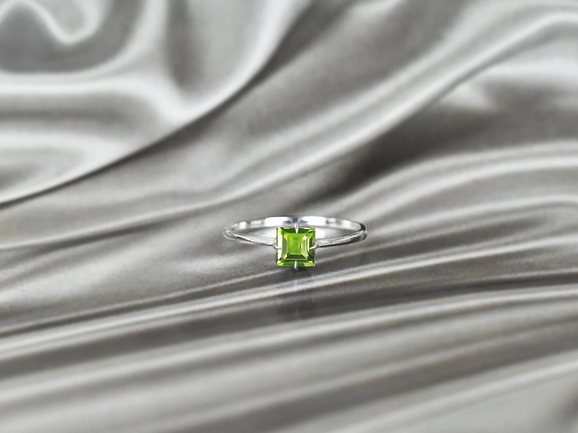 For Sale:  10k Gold Princess Cut 5x5 mm Princess Cut Gemstone Ring Gemstone Engagement Ring 9