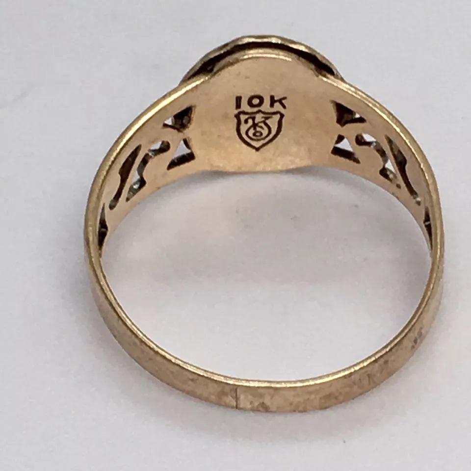 Women's or Men's 10K Gold Ring Purdue University Class Ring 1920s Art Deco 2.2 Gram Size 5.5